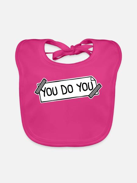 Tu fais ton drôle Confiance en toi Logo de la liberté - Bavoir bio Bébé - fuchsia - Devant