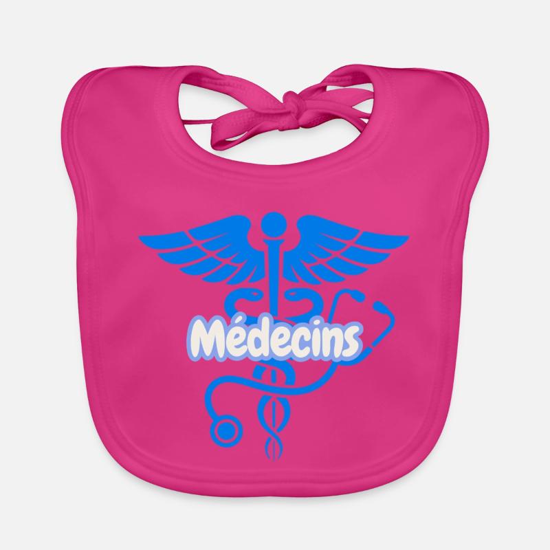 Médecins Caduceus Bleu  Bavoir bio Bébé