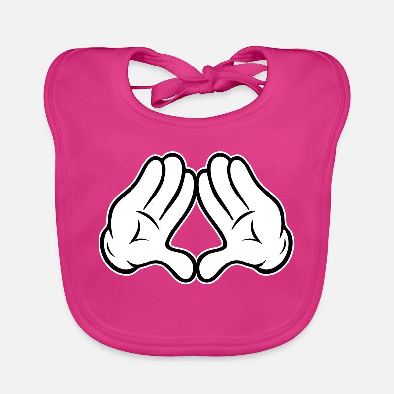 Hands Diamond Pyramid Triangle Rhombus Comic Style Organic Baby Bibs
