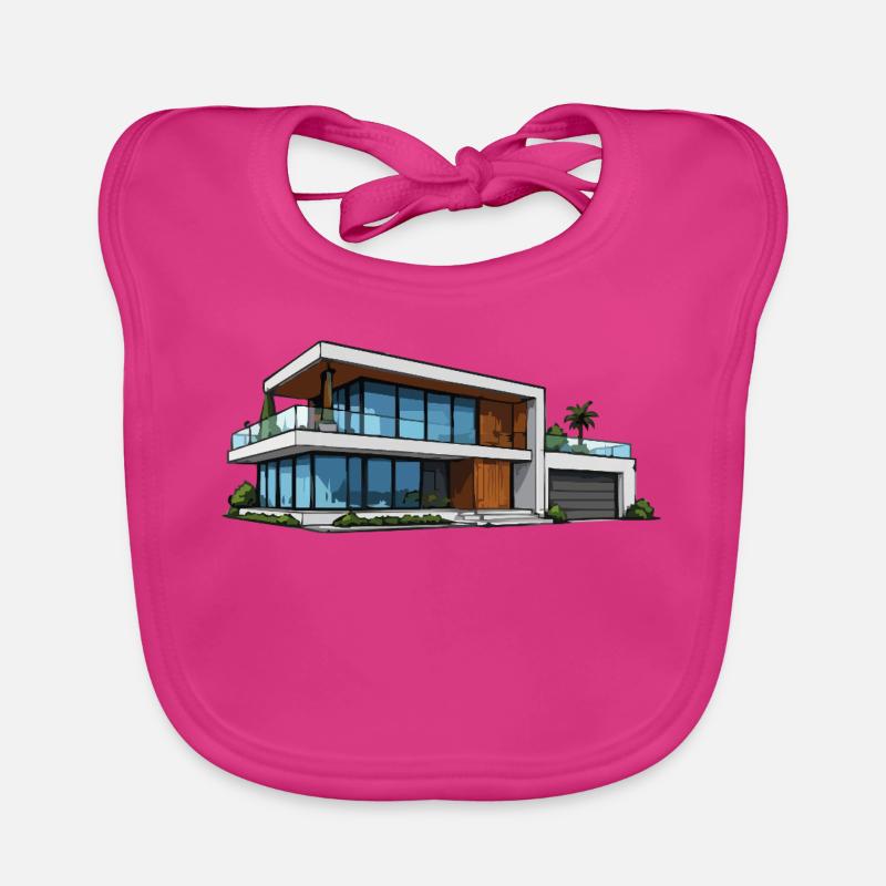 Illustration d’architecture moderne de villas Bavoir bio Bébé