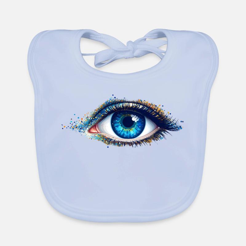 Jeu de couleurs des yeux bleus Bavoir bio Bébé