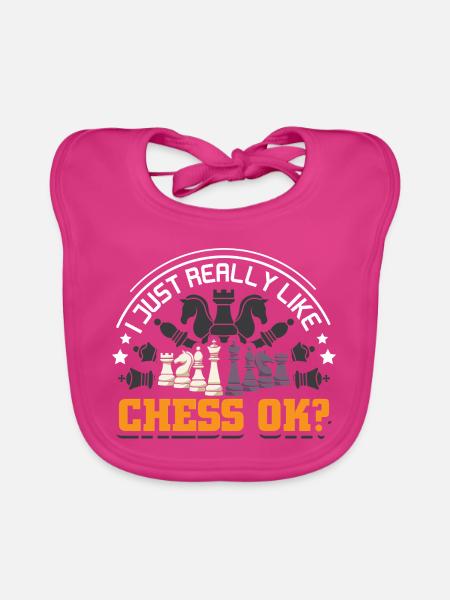 Schach Schachspieler Schachbrett - Baby Bio-Lätzchen - Fuchsia