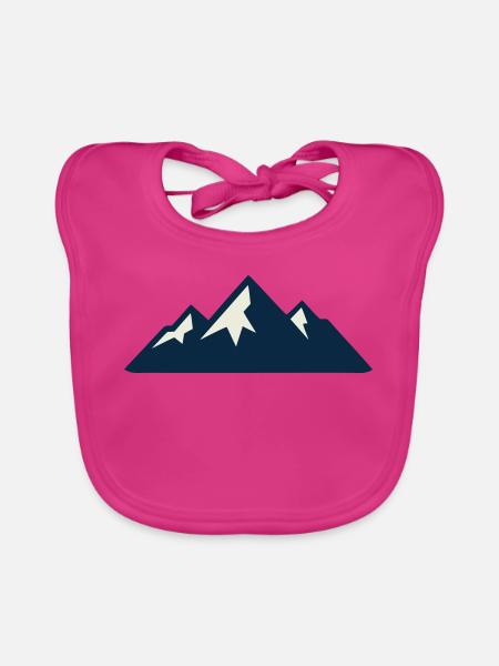 Gebirge Berge Silhouette - Baby Bio-Lätzchen - Fuchsia - Vorne