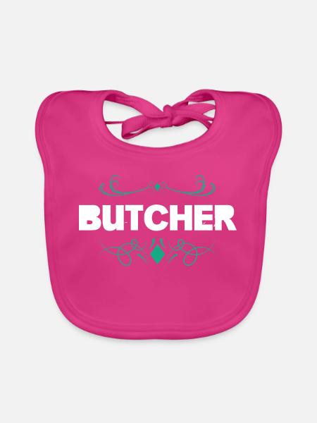 Schlachter Butcher - Baby Bio-Lätzchen - Fuchsia - Vorne