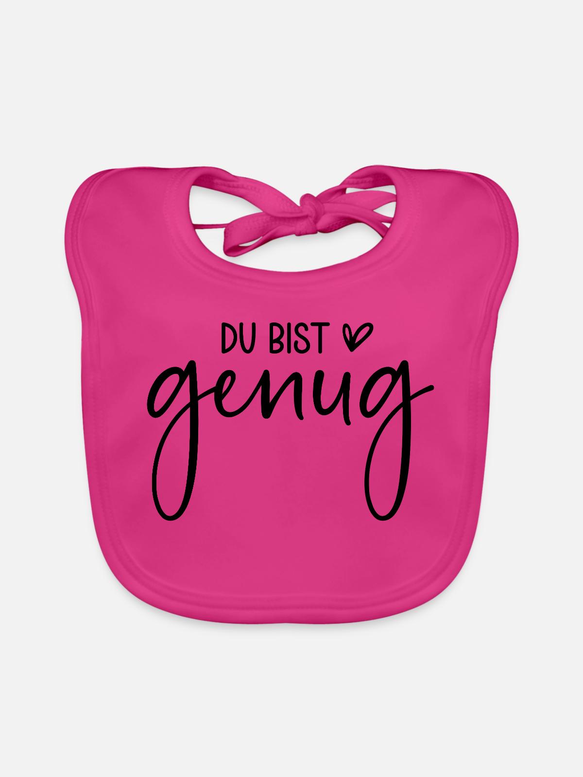 Du bist genug - Baby Bio-Lätzchen - Fuchsia - Vorne