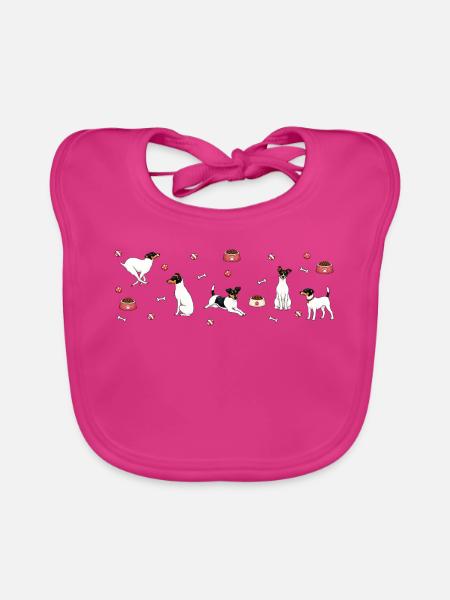 Panorama_Terrier - Baby Bio-Lätzchen - Fuchsia