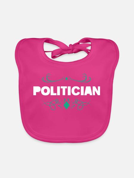 Politiker Schriftzug Ornament - Baby Bio-Lätzchen - Fuchsia