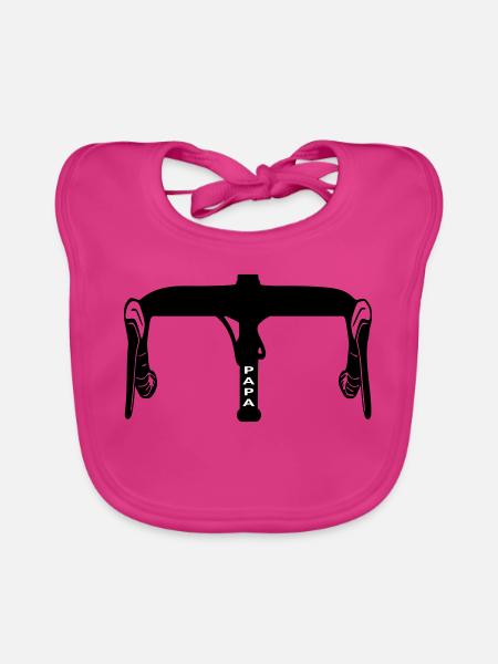 Papa Radsportler Rennrad - Baby Bio-Lätzchen - Fuchsia