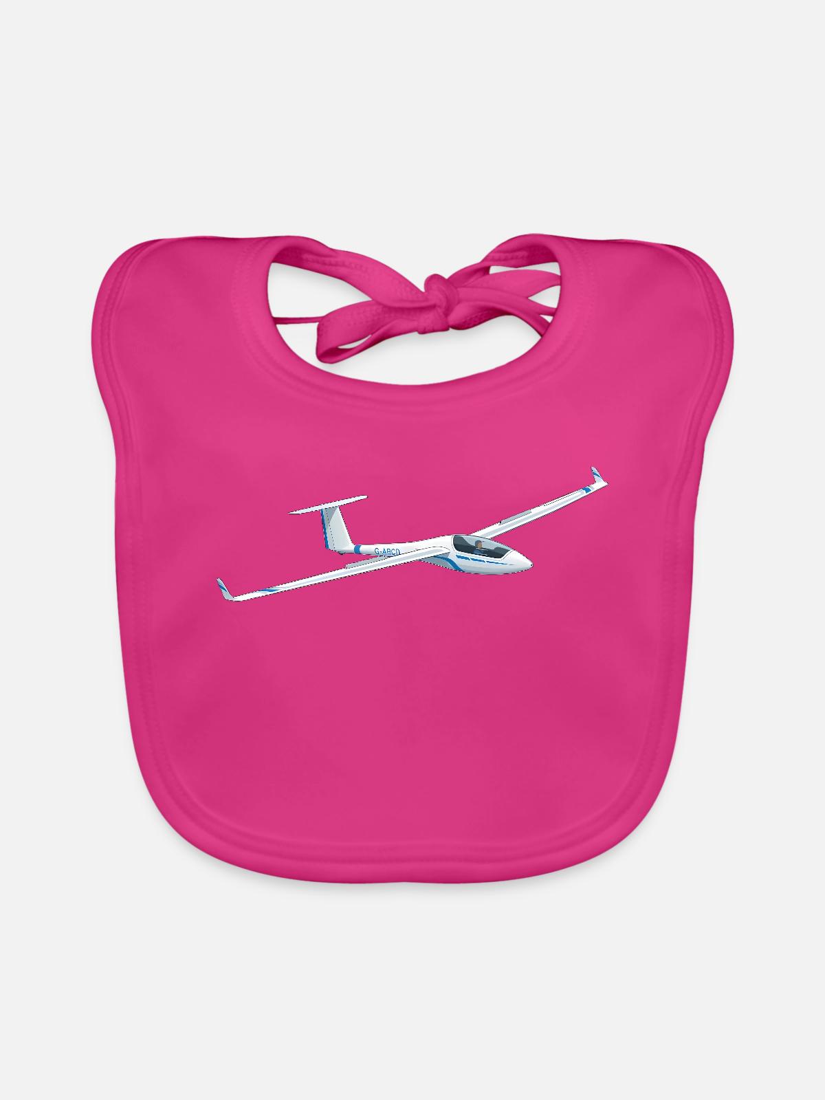 Segelflugzeug - Baby Bio-Lätzchen - Fuchsia - Vorne