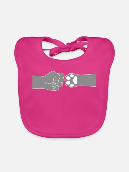 Hund Mensch Ghetto Fist - Baby Bio-Lätzchen - Fuchsia - Vorne