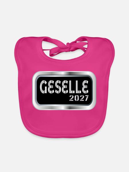 Gesellenprüfung Geselle 2027 - Baby Bio-Lätzchen - Fuchsia