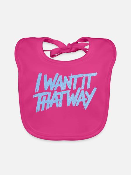 I Want It That Way - Backstreet (Glitzer) - Baby Bio-Lätzchen - Fuchsia - Vorne