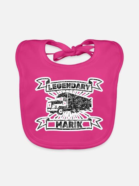 Marik als Brummi - Baby Bio-Lätzchen - Fuchsia - Vorne