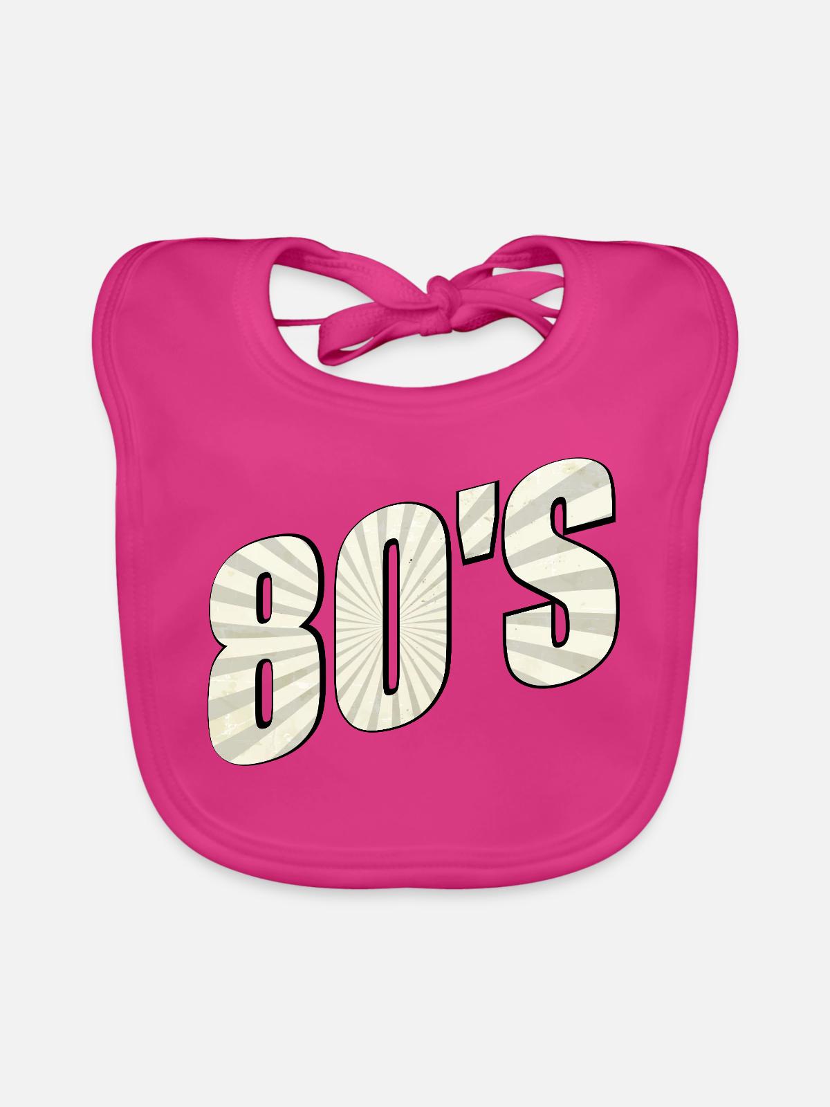80er Jahre - Baby Bio-Lätzchen - Fuchsia - Vorne