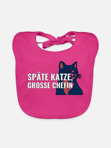 Geschenk zur Adoption einer älteren Katze - Baby Bio-Lätzchen - Fuchsia - Vorne