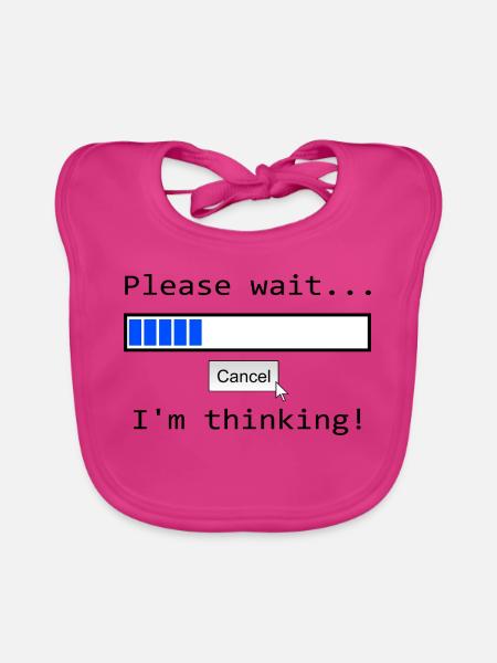 Blauer Fortschrittsbalken mit Abbrechen-Option - Baby Bio-Lätzchen - Fuchsia - Vorne