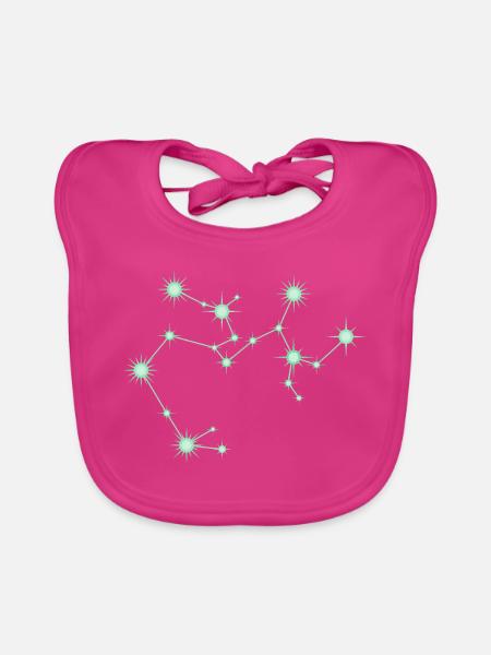 Schütze Stern Sternbild Sternzeichen Grün - Baby Bio-Lätzchen - Fuchsia - Vorne