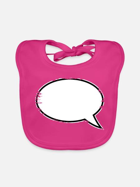 Sprechblase weiss used - Baby Bio-Lätzchen - Fuchsia
