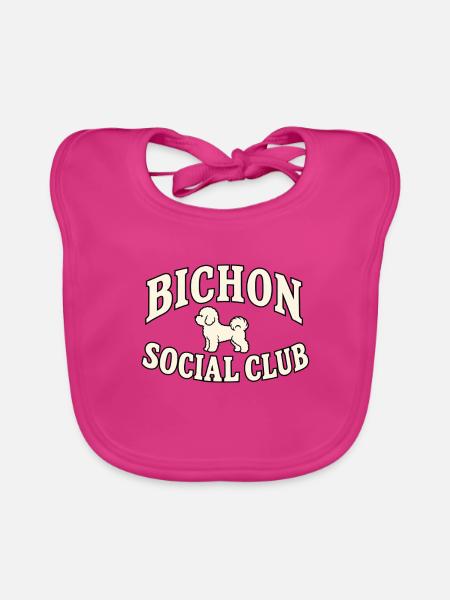 Bichon Social Club - Baby Bio-Lätzchen - Fuchsia - Vorne