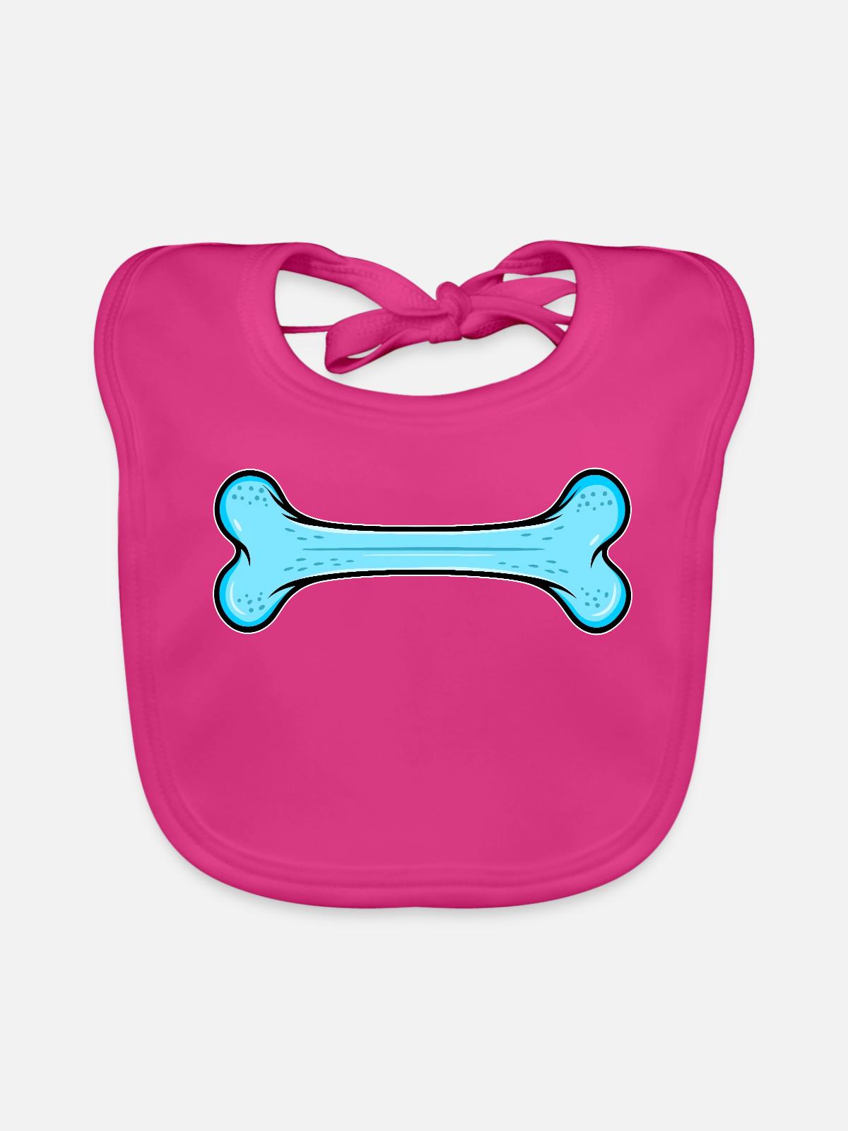 Blauer Hundknochen Comic - Baby Bio-Lätzchen - Fuchsia - Vorne