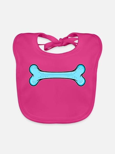 Blauer Hundknochen Comic - Baby Bio-Lätzchen - Fuchsia - Vorne