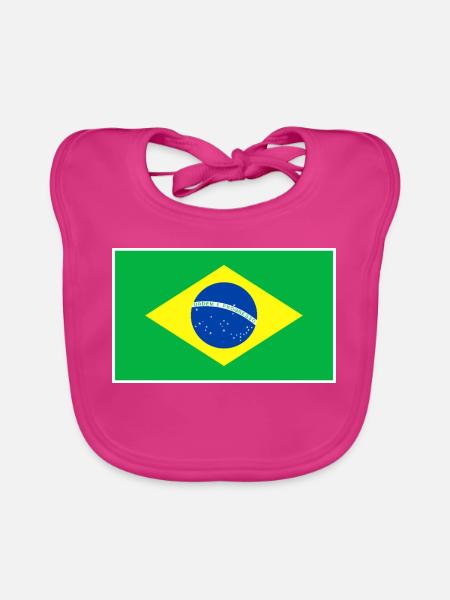 Brazil Flag - Baby Bio-Lätzchen - Fuchsia