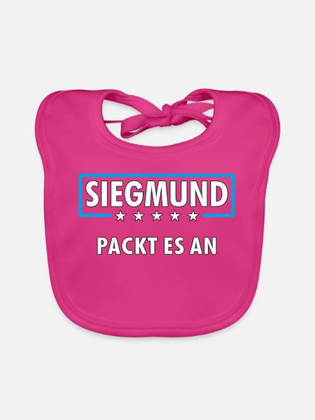 SIEGMUND - Baby Bio-Lätzchen - Fuchsia - Vorne