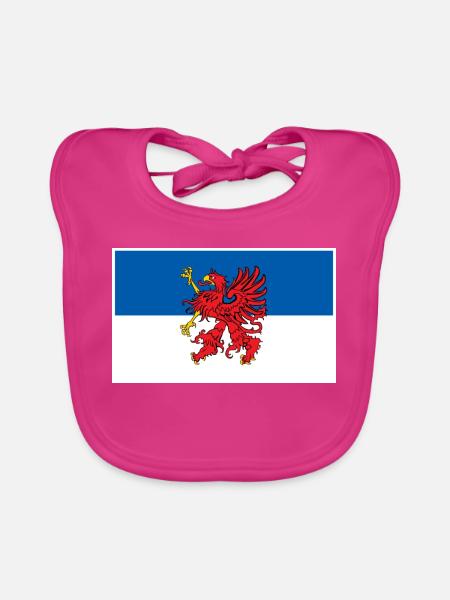 Pommern Flagge - Baby Bio-Lätzchen - Fuchsia