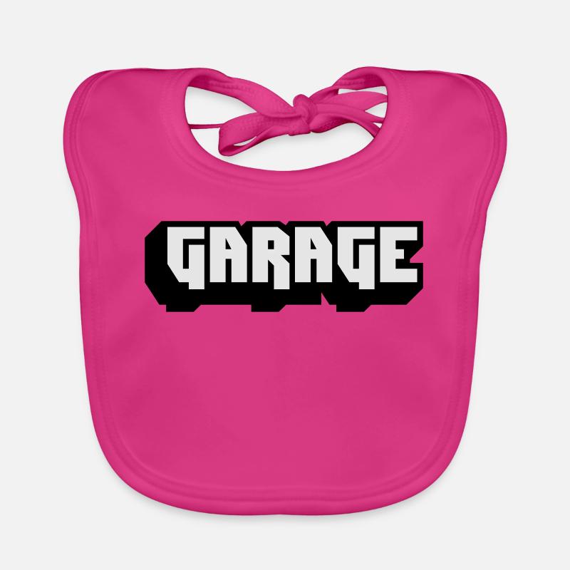 garage music - Bavoir bio Bébé - fuchsia