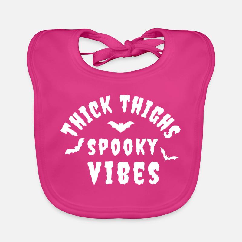 thick thighs spooky vibes Organic Baby Bibs