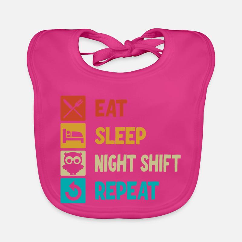 Eat Sleep Night Shift Repeat Baby Bio-Lätzchen