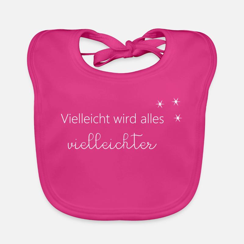 Maybe everything will be much easier. Optimism. - Organic Baby Bibs - fuchsia