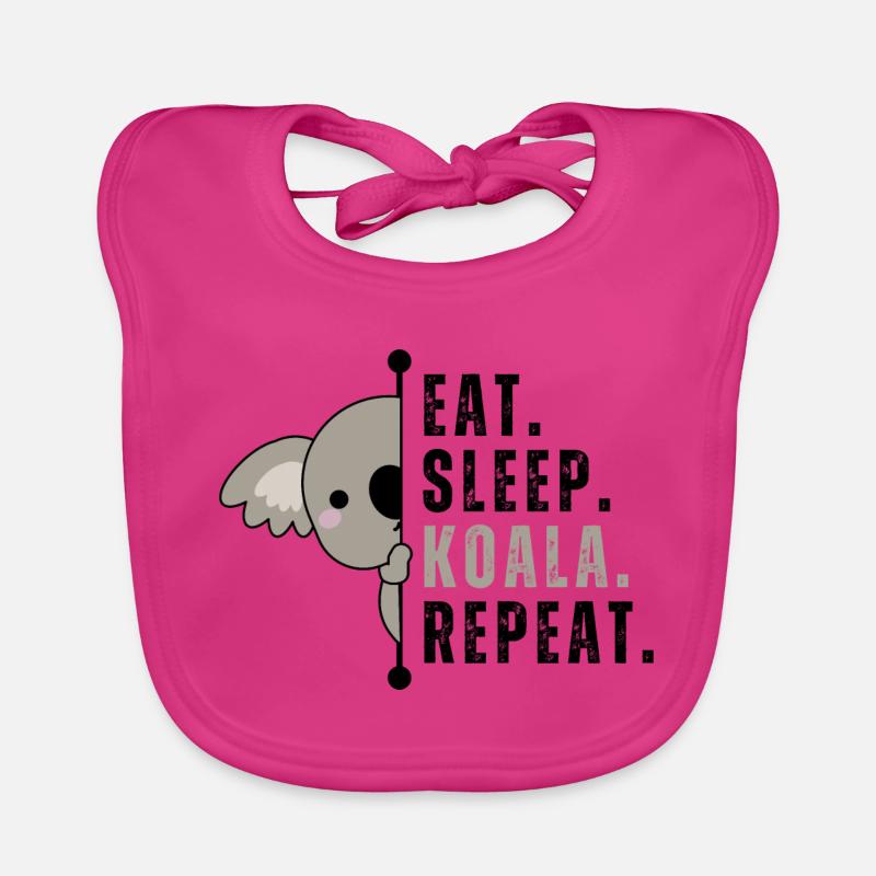 Manger Dormir Koala Répéter Bavoir bio Bébé
