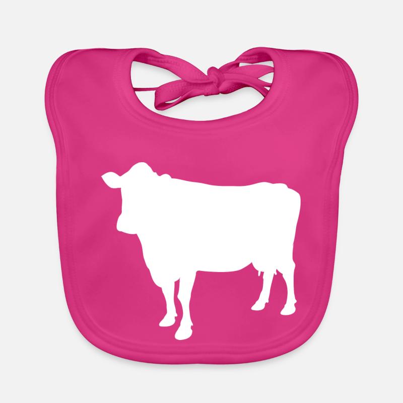 cow - Organic Baby Bibs - fuchsia