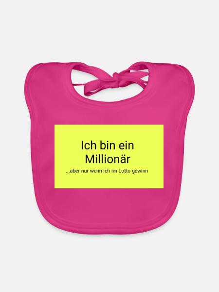 Millionär - Baby Bio-Lätzchen - Fuchsia - Vorne