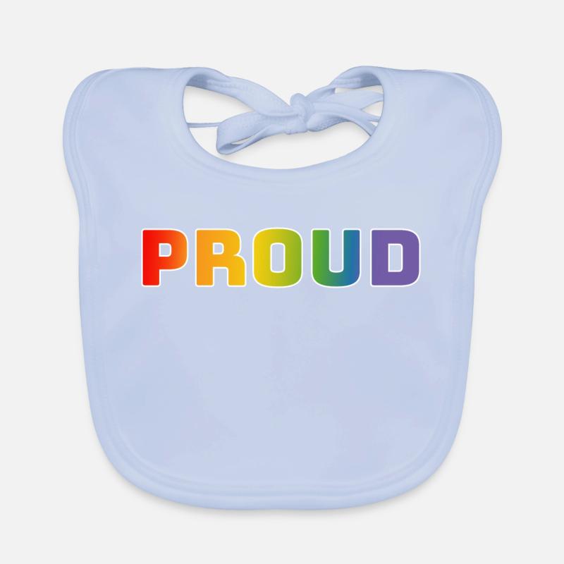 Rainbow proud white Organic Baby Bibs