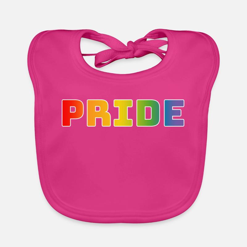 Rainbow pride blanc Bavoir bio Bébé