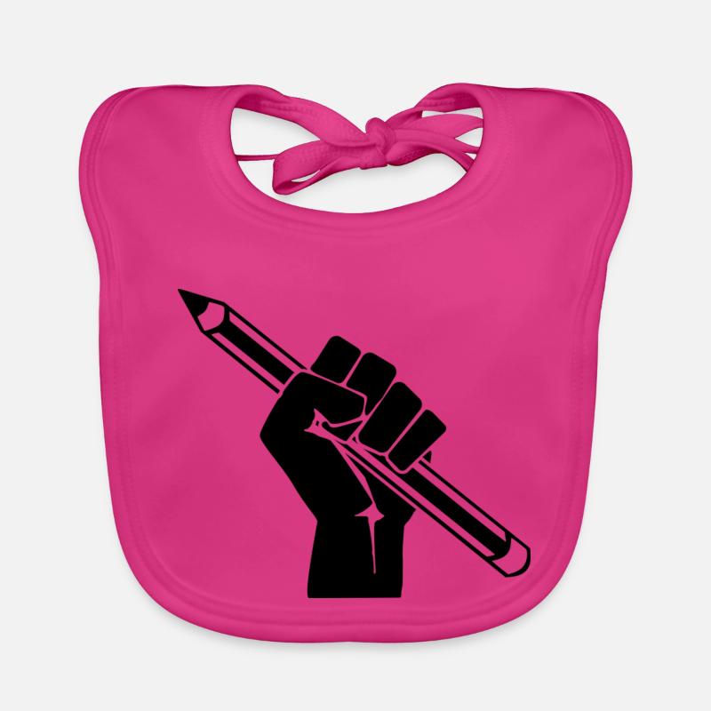 révolution - Bavoir bio Bébé - fuchsia