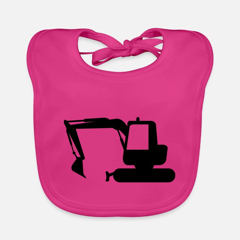 pelleteuse - Bavoir bio Bébé - fuchsia