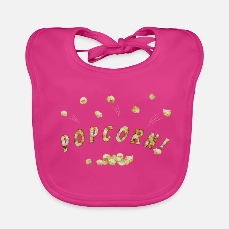 Pop-corn volant - Bavoir bio Bébé - fuchsia