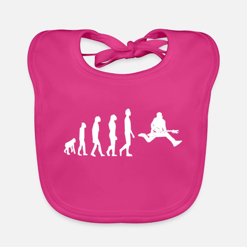 Guitariste Evolution Guitar player guitare rock - Bavoir bio Bébé - fuchsia