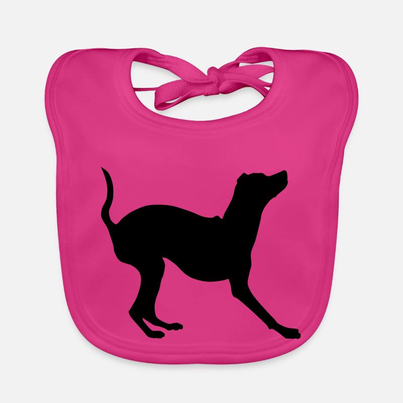 zwergpinscher schattenriss 1 - Baby Bio-Lätzchen - Fuchsia