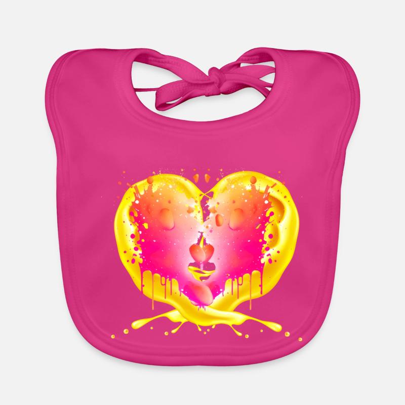 Heart behind flames Organic Baby Bibs