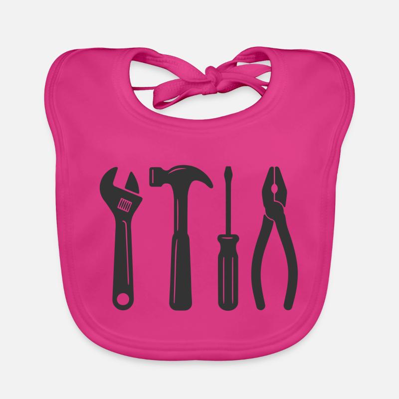 Tools logo. Tool icon symbol. Working tools. Tool Organic Baby Bibs