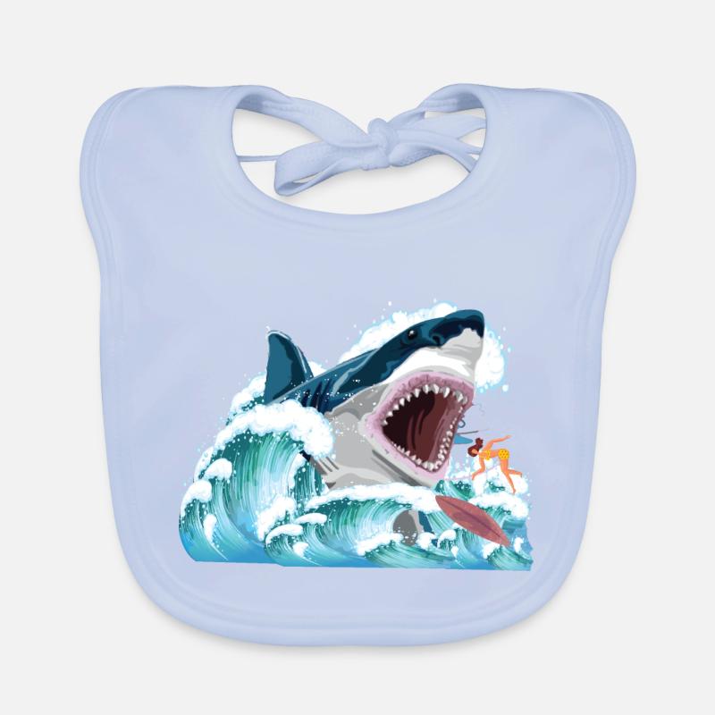 Megalodon attacks! Organic Baby Bibs