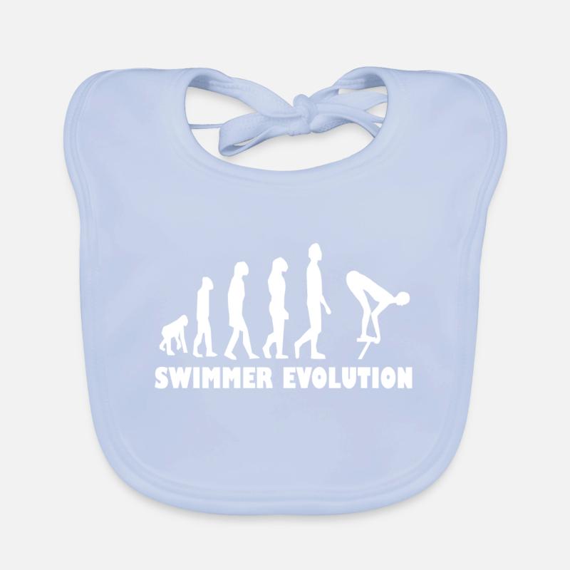 Swimmer Evolution Breaststroke Crawl Swimmer Organic Baby Bibs