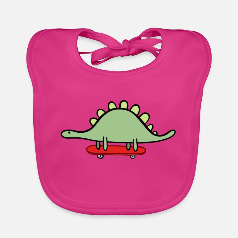 Skateboard Dinosaurier - Skating Brontosaurus Baby Bio-Lätzchen