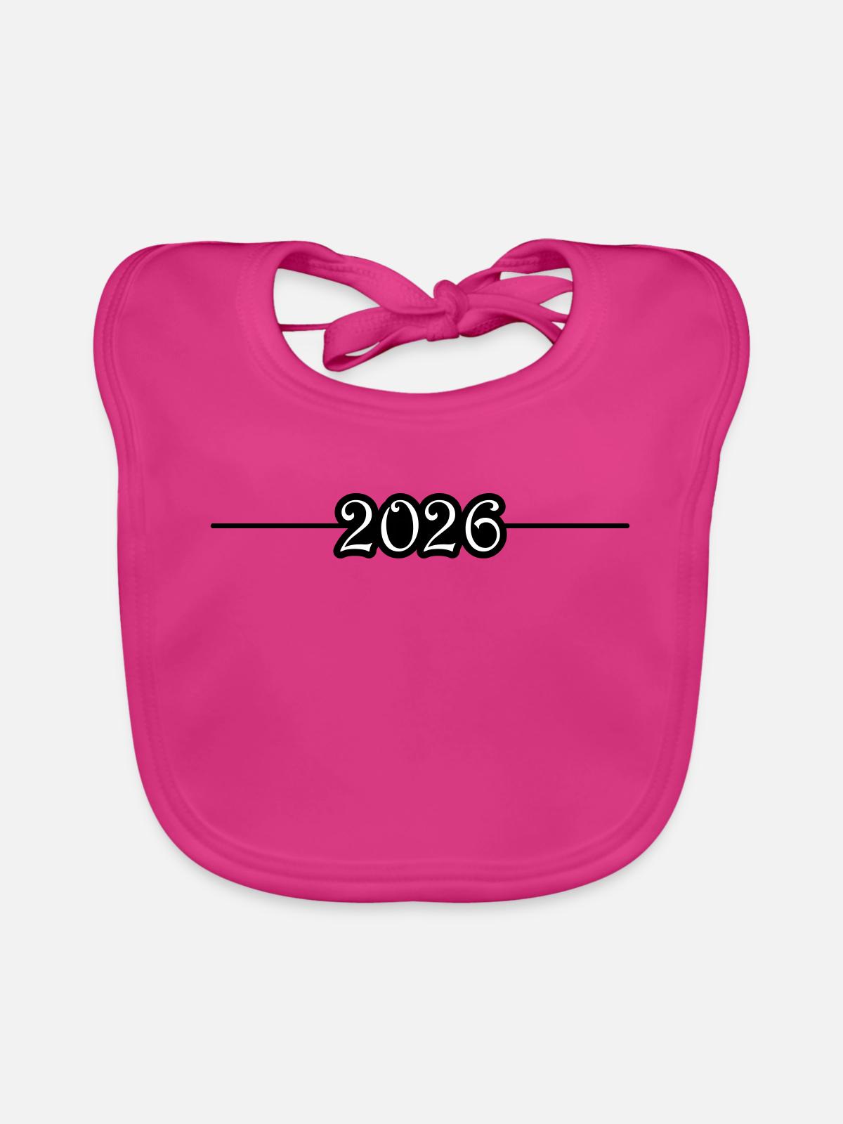 Ligne 2026 - Bavoir bio Bébé - fuchsia - Devant