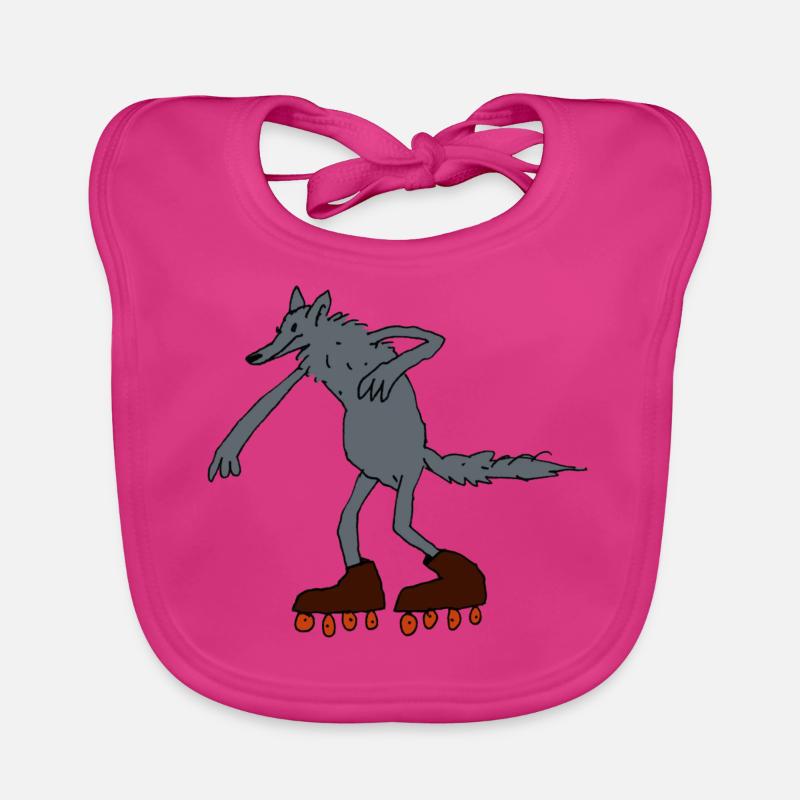 Wolf - Baby Bio-Lätzchen - Fuchsia