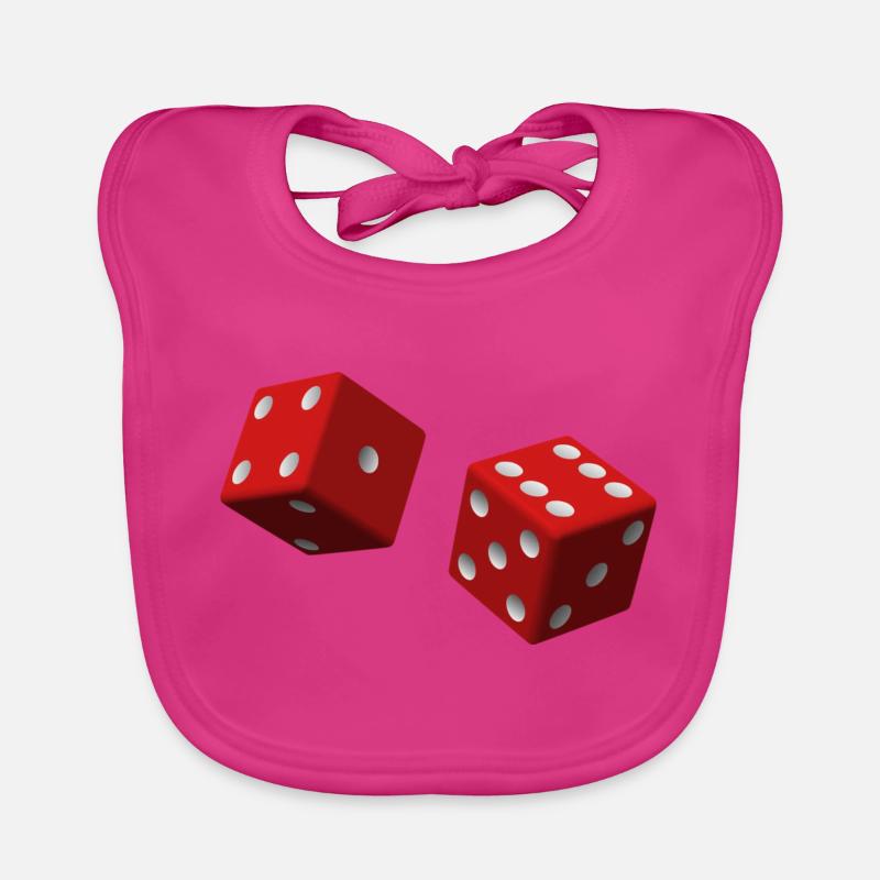 dés rouges - Bavoir bio Bébé - fuchsia
